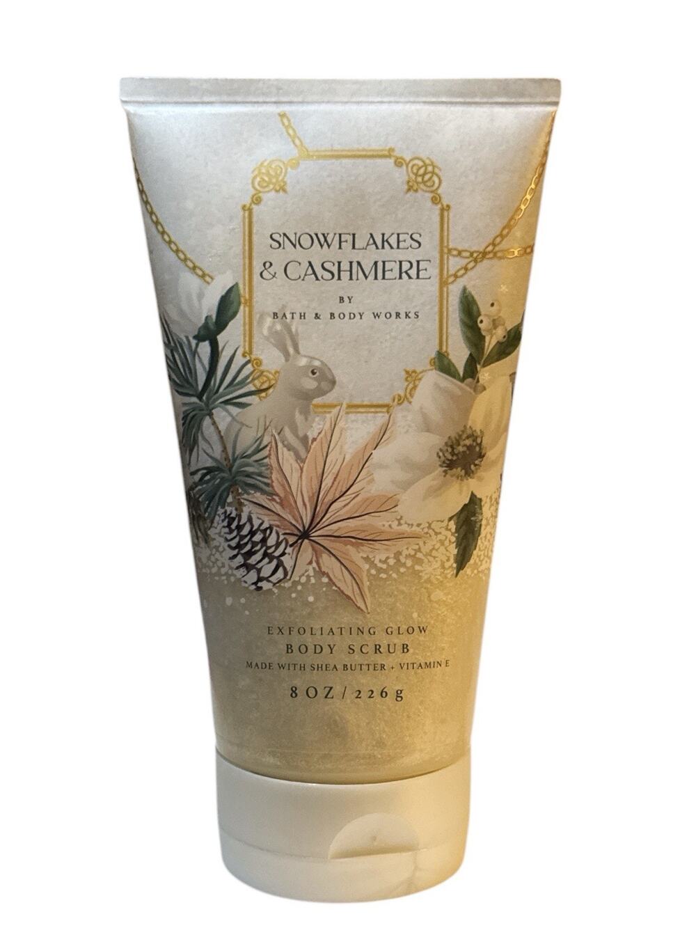 NEW Snowflakes & Cashmere Exfoliating GLOW Body Scrub 8 oz Bath & Body Works